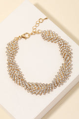 Rhinestone Herringbone Chain Bracelet