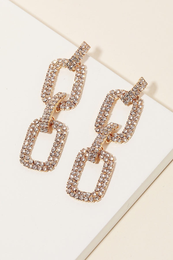 Rectangle chain drop earrings