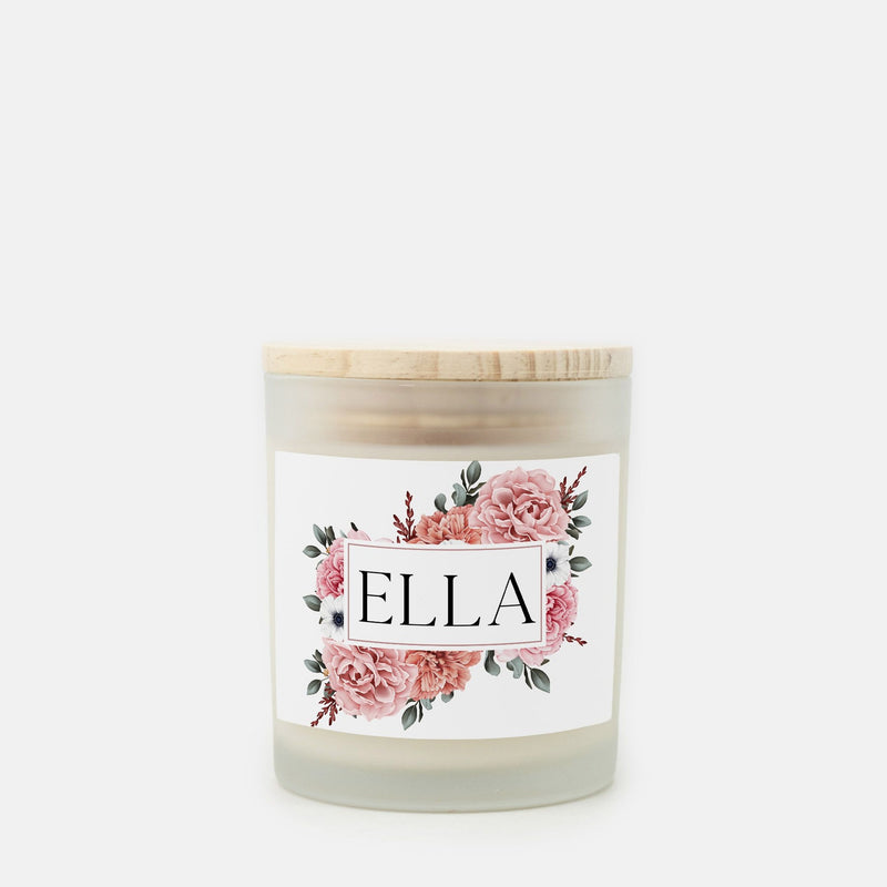 ELLA Frosted Glass Candle (Hand Poured 11 oz)